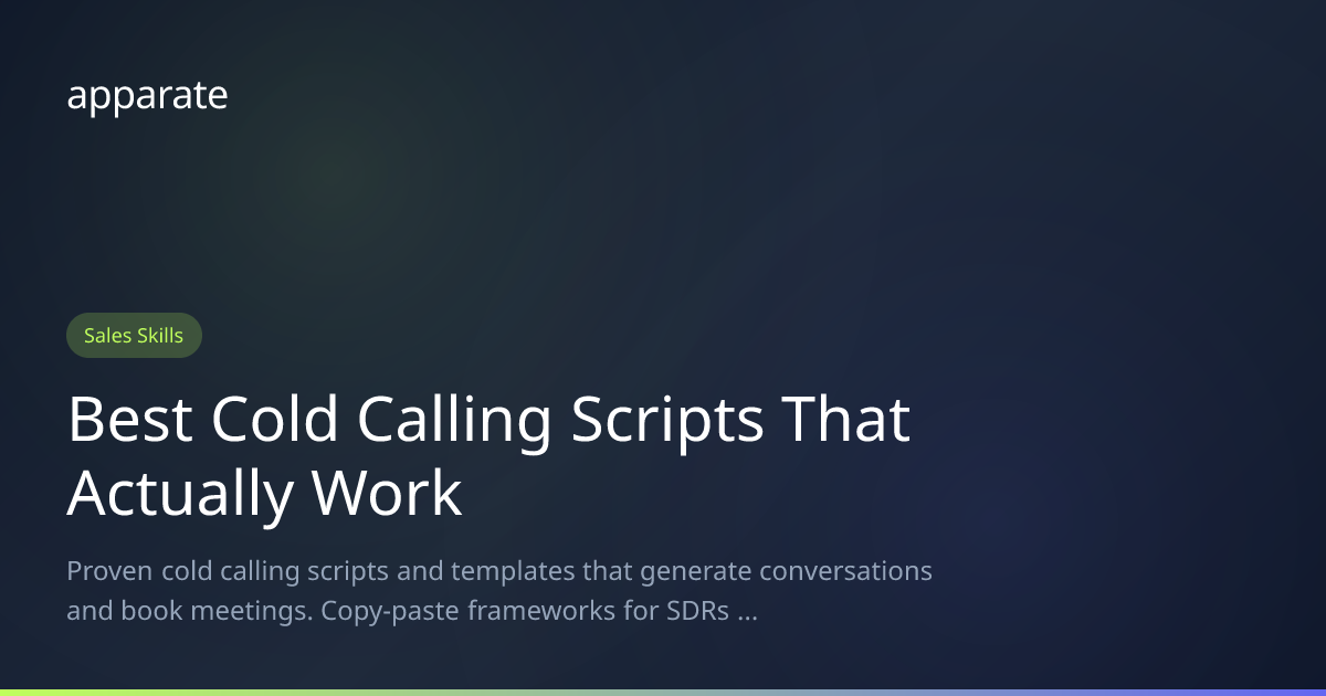 Best Cold Calling Scripts That Actually Work | Apparate Blog