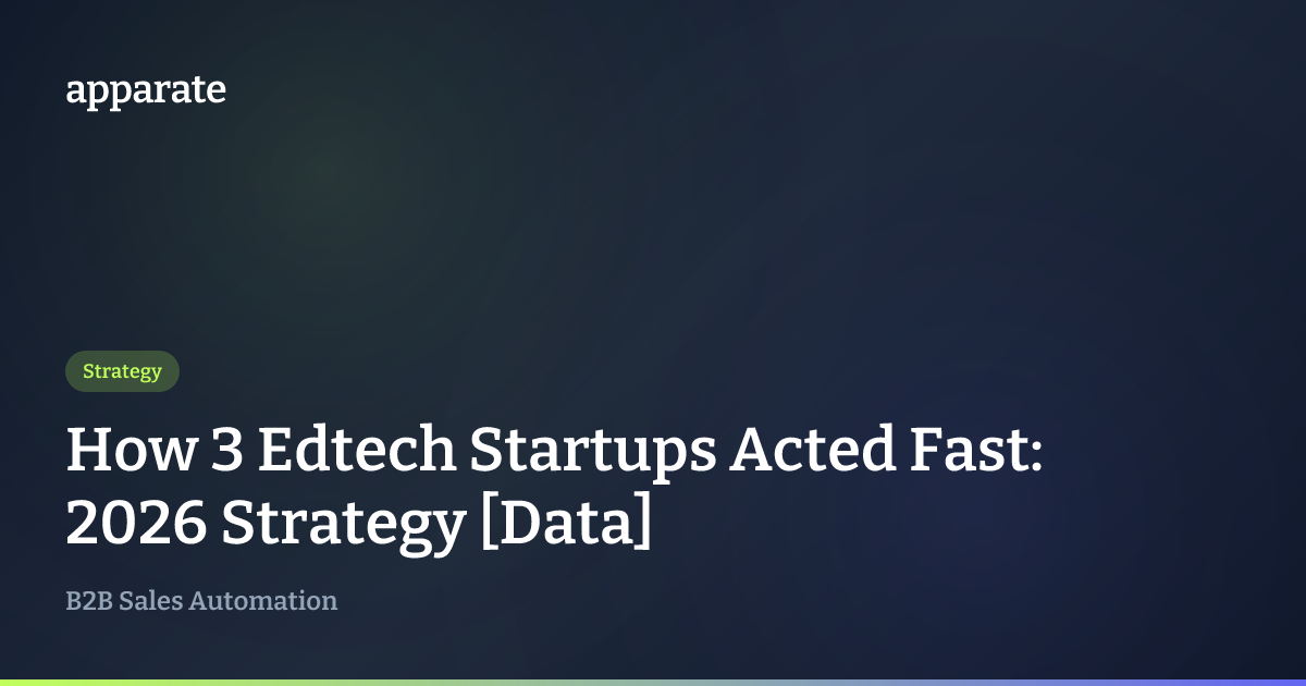 How 3 Edtech Startups Acted Fast: 2026 Strategy [Data] | Apparate Blog