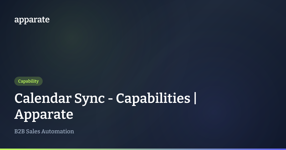 Calendar Sync - Capabilities | Apparate